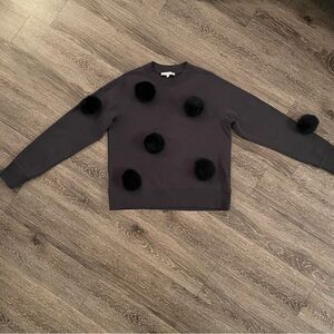 Tibi Alpaca Pom Pom Sweatshirt